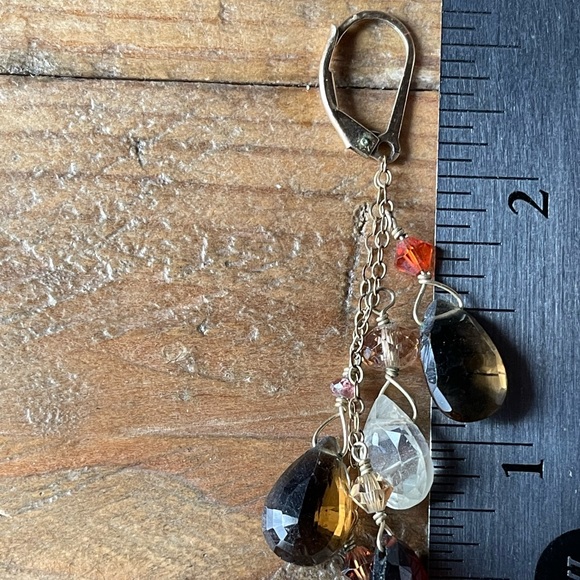 Waterfall dangle earrings. - Picture 2 of 4